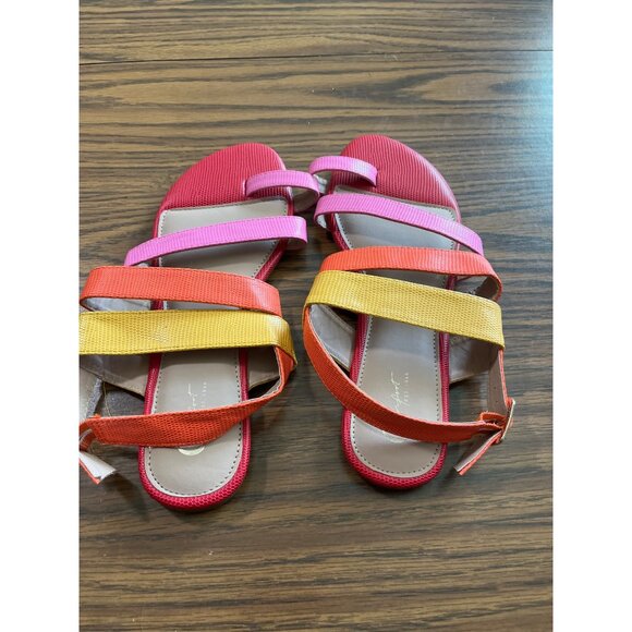 Comfort Est. 1946 red orange pink yellow toe sandals size 10 - Picture 3 of 5